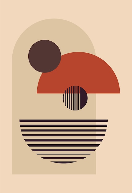 벡터 미니멀리즘 스타일의 기하학적 디자인의 포스터