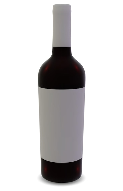 Реалистичная бутылка красного вина