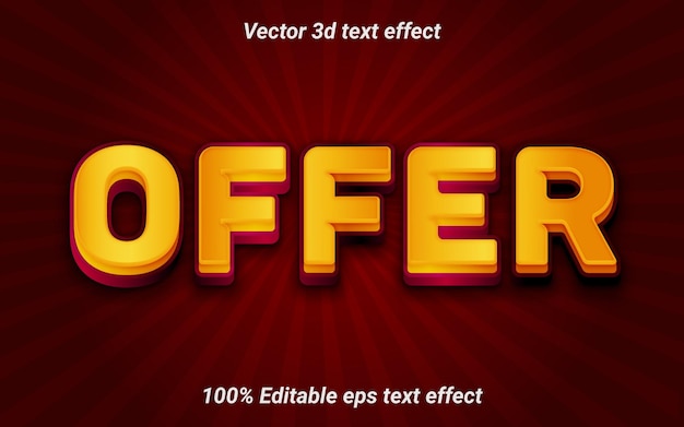 Вектор Красно-желтый трехмерный текстовый эффект с красным фоном.