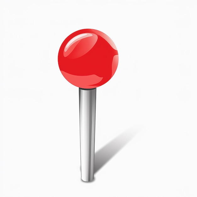 Vector a red ball that is on a silver object