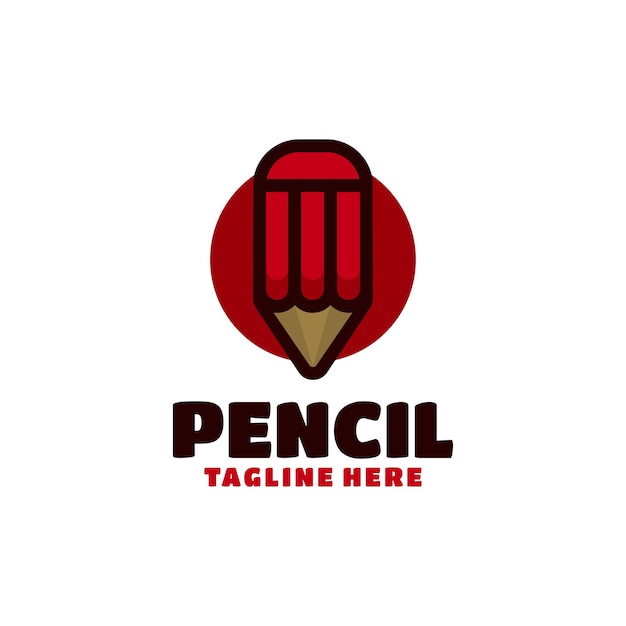 Вектор Красный логотип с надписью «логотип для карандаша».