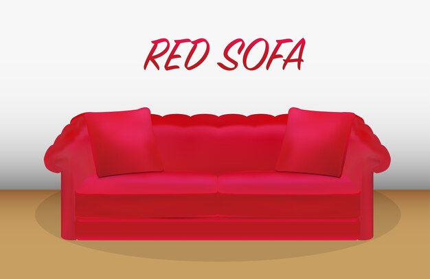 Вектор Красный диван