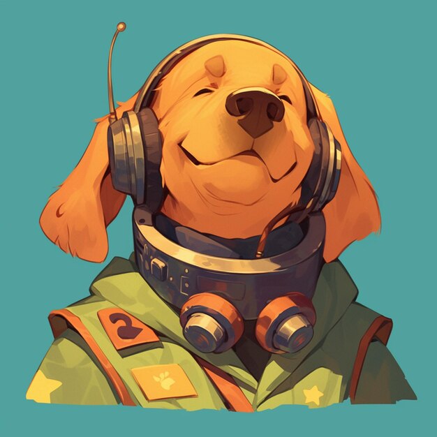 ベクトル リズミックな犬の宇宙飛行士の漫画スタイル