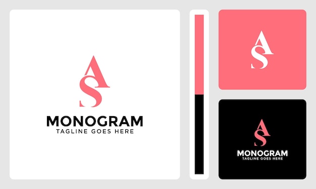 Дизайн векторного логотипа as монограммы
