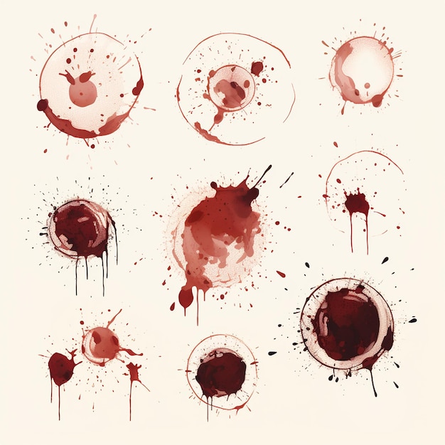 Вектор a series of images of different colors and shapes of blood