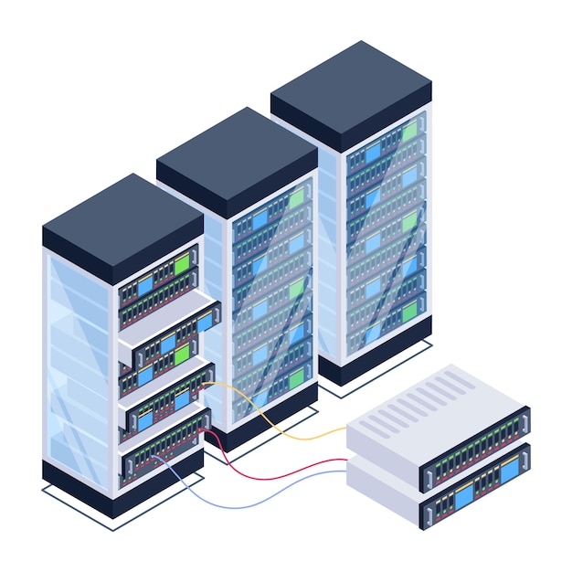 Значок серверной комнаты в изометрическом дизайне премиум скачать