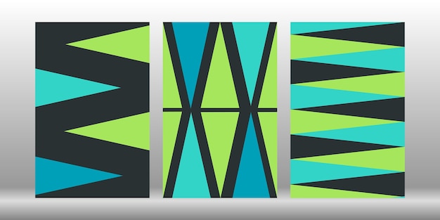 Вектор Набор фонов с треугольниками шаблон с яркими элементами абстрактная листовка для почтового веб-сайта