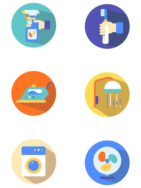 ベクトル ランドリー ルームのアイコンのセット。