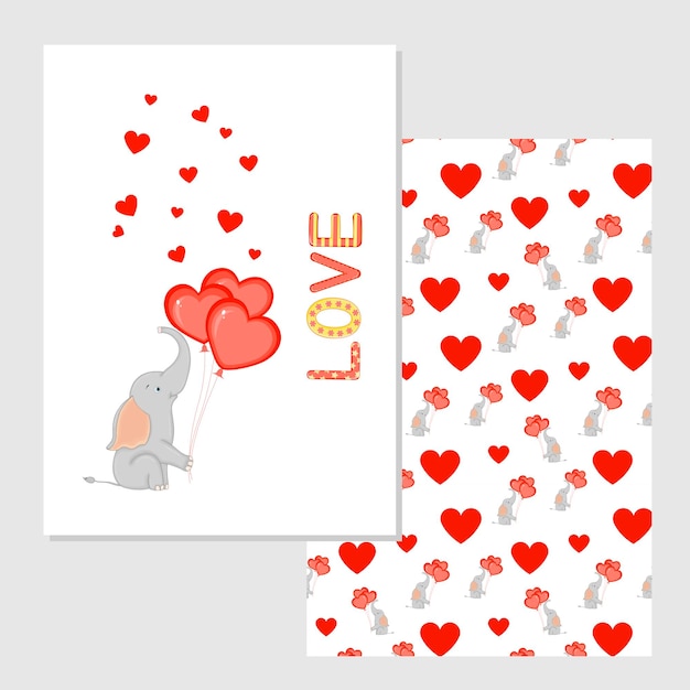 Набор открыток на день святого валентина векторная иллюстрация с животными на день святого валентина шаблон для приглашений на открытки