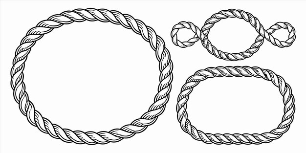 ベクトル a set of ropes with rope and rope on a white background