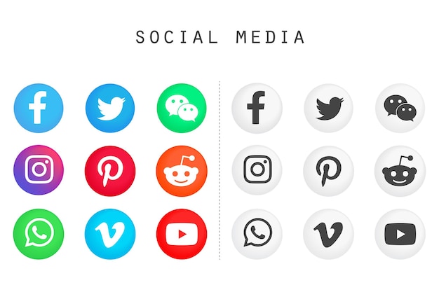Набор иконок социальных сетей