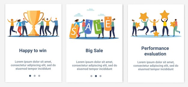 Набор интерфейсов ui и ux для интерфейсатема оценка достижений и большая распродажа