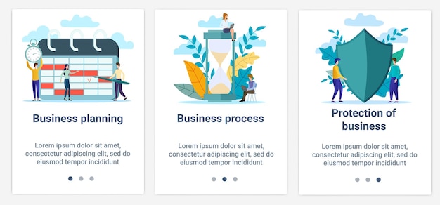Набор ui и ux интерфейсов для пользовательского интерфейсатема бизнес-планирование и безопасность