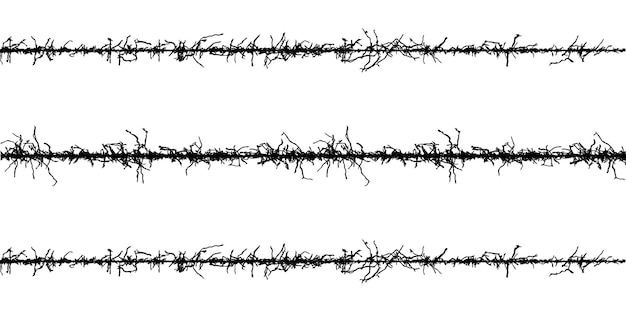 Вектор Набор проволочных ограждений проволочные ограждения черно-белые векторные ветви черно- белый вектор