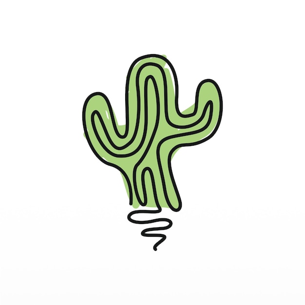 Простой дизайн логотипа кактуса