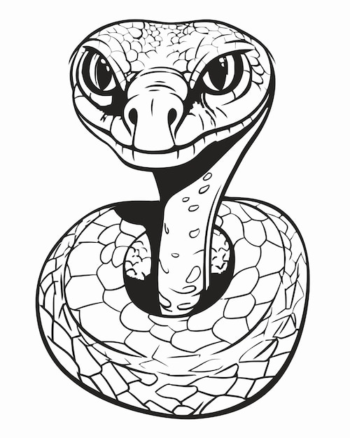 Вектор Змея с длинным хвостом и длинным хвостом.
