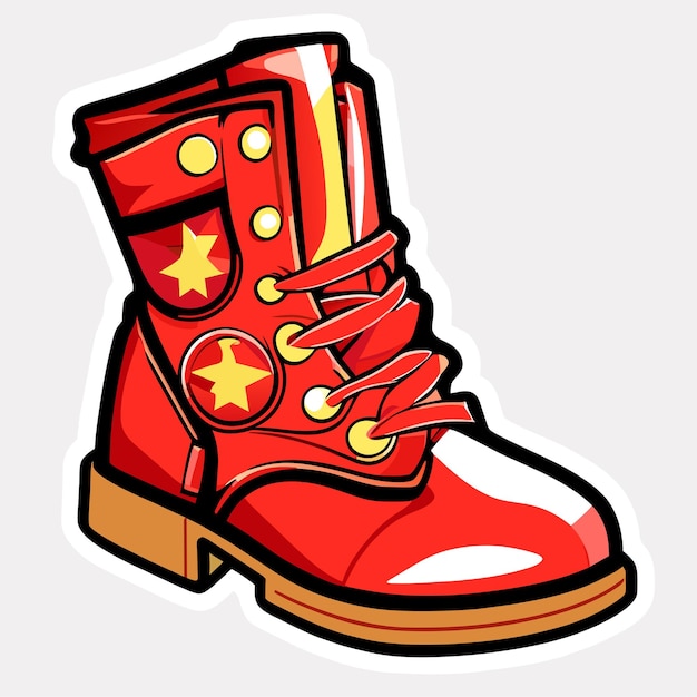 Вектор Наклейка с красными ботинками