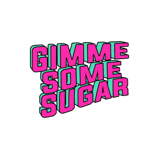 벡터 gimme some sugar design의 달콤하고 유쾌한 타이포그래피