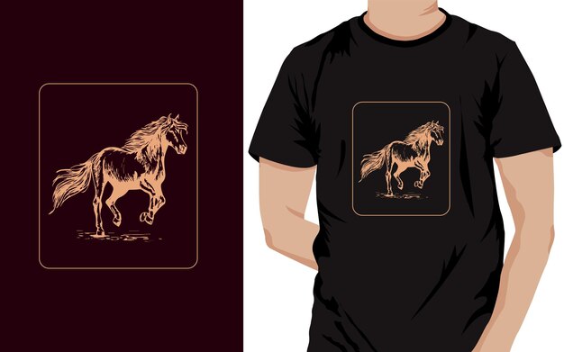 ベクトル 馬が描かれたtシャツ