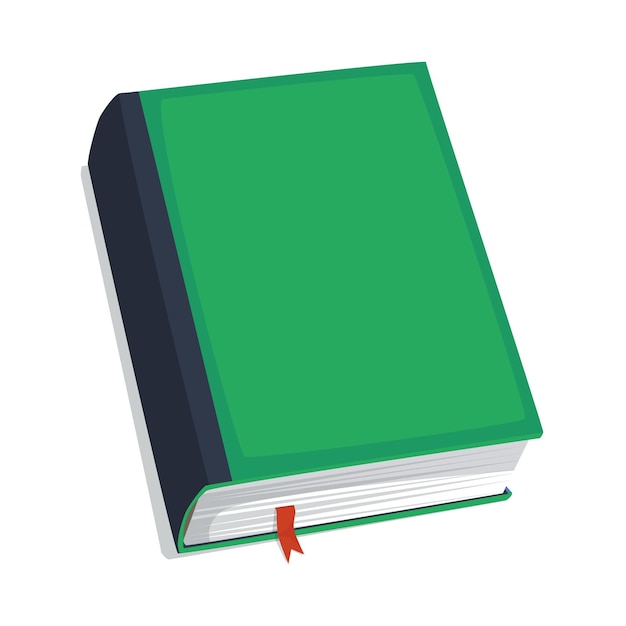ベクトル 厚い緑色の本が表面にありますフラットベクトルイラストeps10
