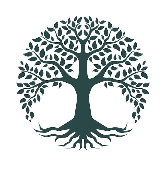 Вектор Логотип дерева жизни с названием «дерево жизни»