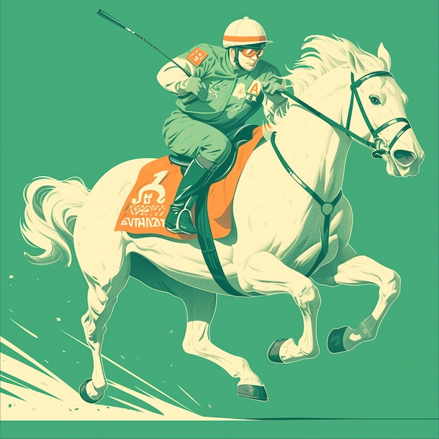 벡터 투르크메니스탄 사람 이 말 경주 를 하고 있다