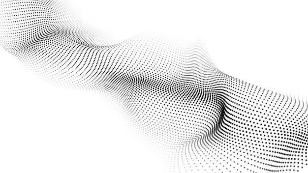 Вектор Волна частиц абстрактный световой фон с динамической волной концепция технологического фона большие данные векторная иллюстрация