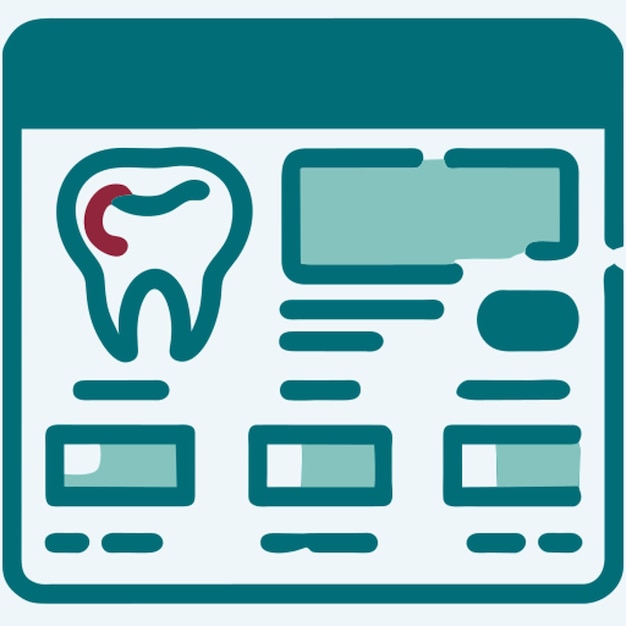 ベクトル 歯医者についてのミニマリストなデザインのウェブサイトで 歯の画像がスライダーで表示されます