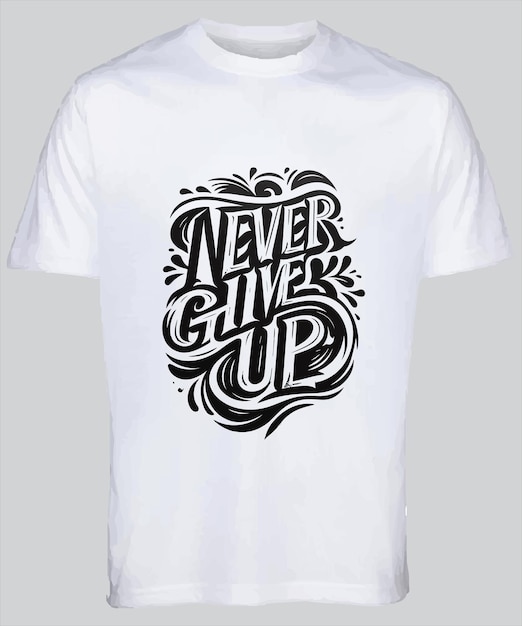 ベクトル 白いtシャツにnever give upと書いてある