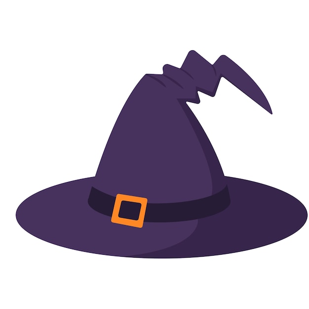 Шляпа ведьмы. хэллоуин. плоский мультяшный стиль