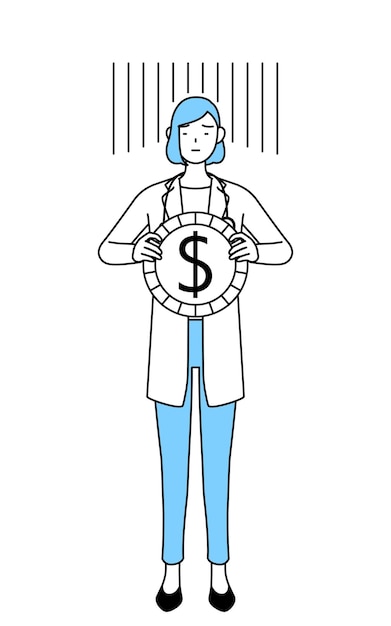 Женщина-врач в белом халате - образ потери курсовой разницы или обесценивания доллара