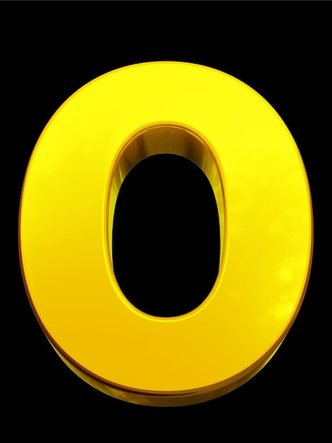 벡터 검정색 배경의 노란색 숫자 0