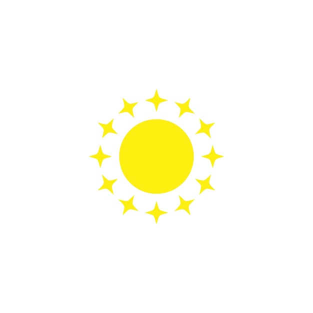 Вектор Желтая звезда со словом солнце на ней