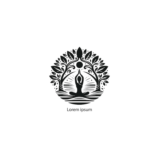 Вектор Логотип йоги на белом фоне