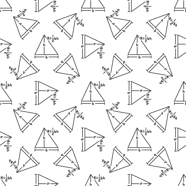 A12bh vector Area of a Triangle concept line seamless pattern