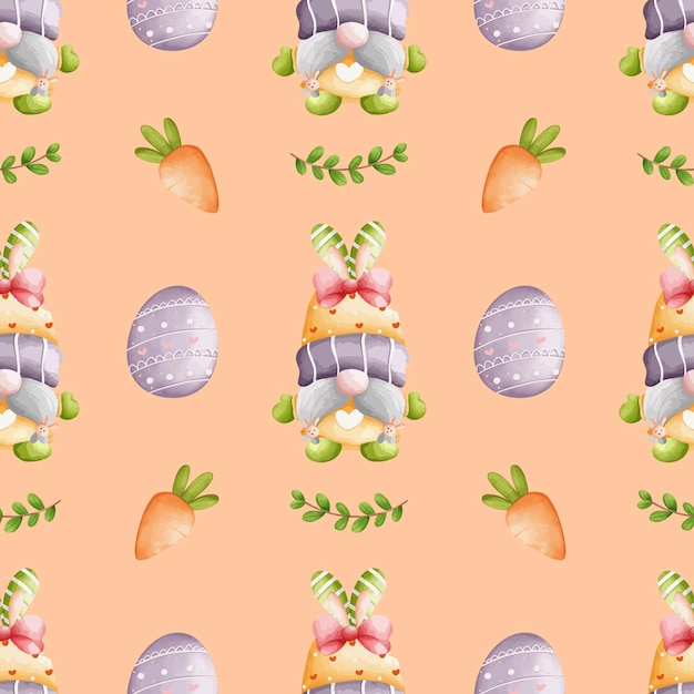Vector a2 easter gnome seamless pattern2