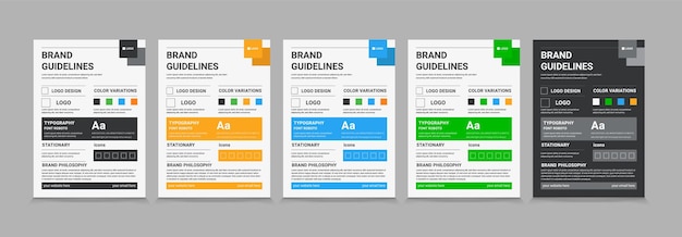 A4 Brand Guidelines poster design, Brand guideline template eps 10