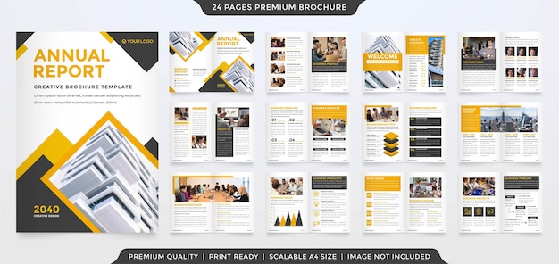 a4 brochure template with minimalist style use for business annual report and company profile