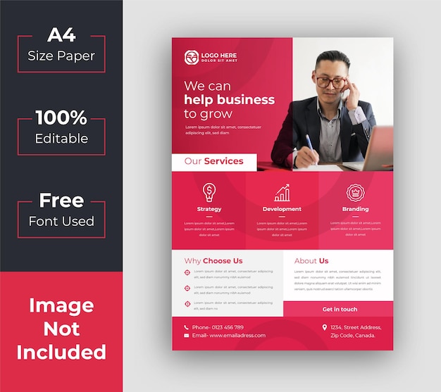 Vector a4 corporate flyer template