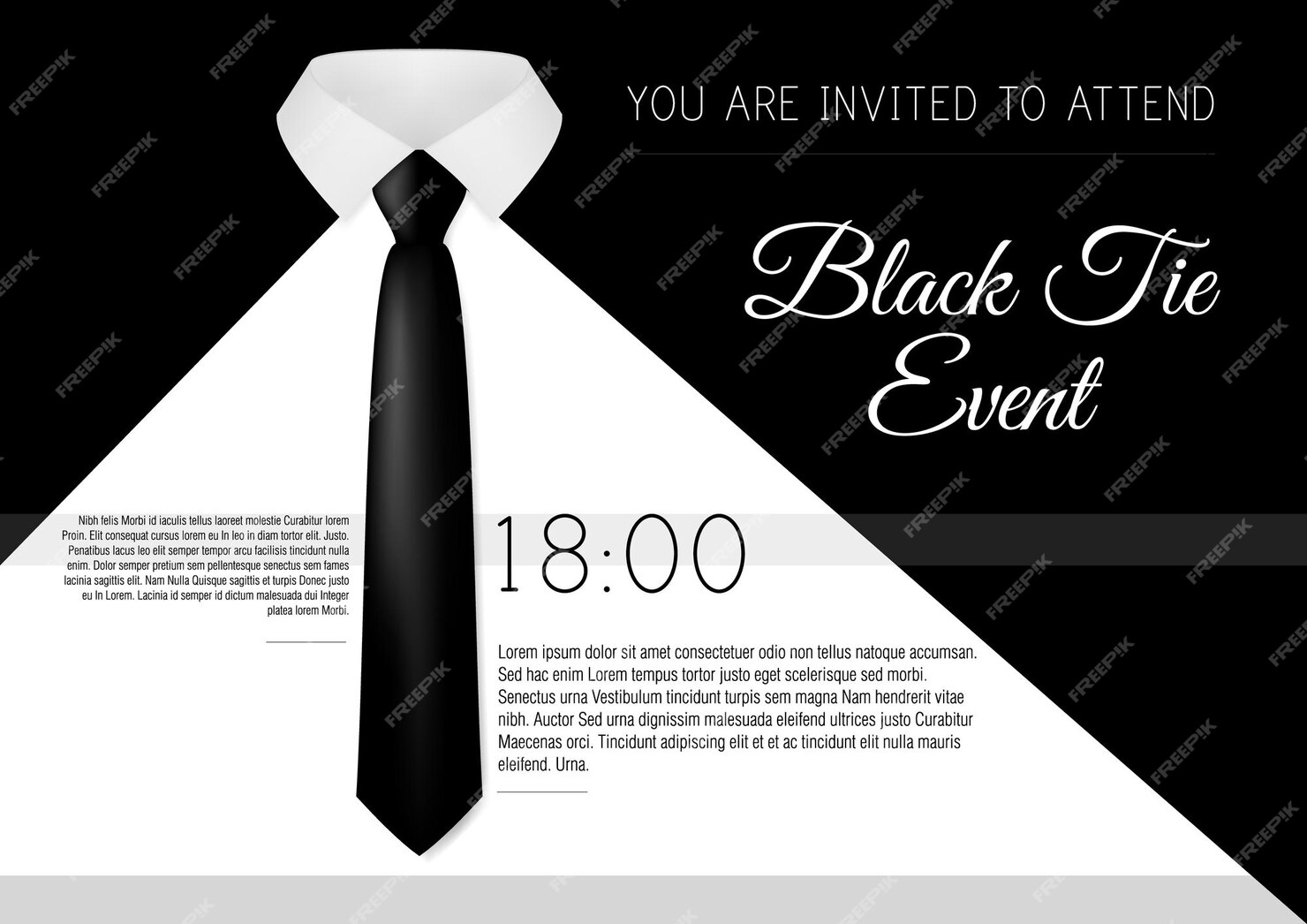 Free Black Tie Invitation Template