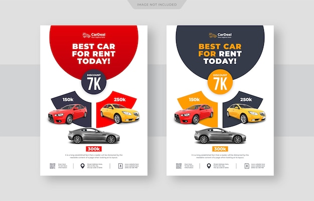 Vector a4 flyer for car rental promotions car sale flyers or automobile repair flyers