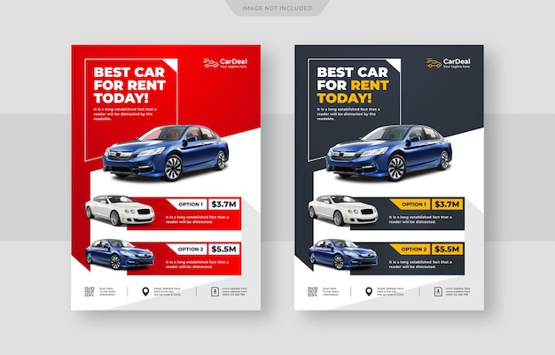 Vector a4 flyer for car rental promotions car sale flyers or automobile repair flyers