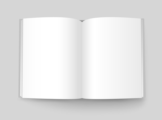 Vector a4-formaat boek vector mockup. open boek klaar voor een inhoud