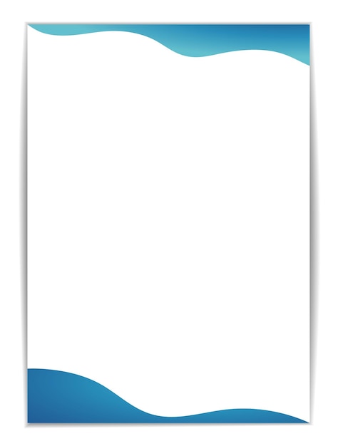 a4 invoice template with minimalist design border gradient blue wave pattern at the top and bottom adding an elegant touch rest space is white allowing for easy customization of invoice details