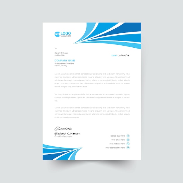 A4 letterhead template for company