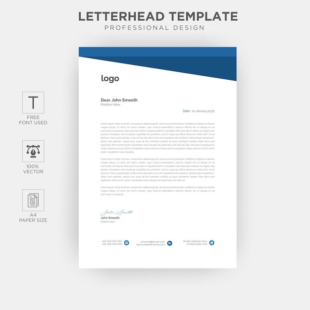 A4 letterhead template design