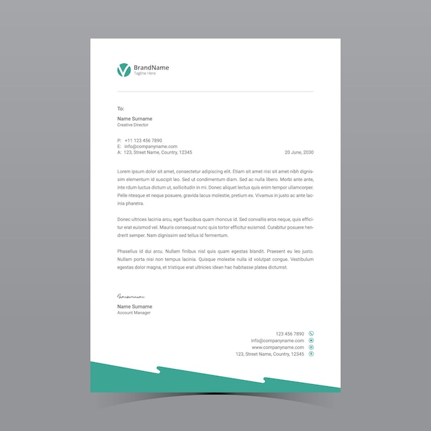 A4 Letterhead Template Vector Design