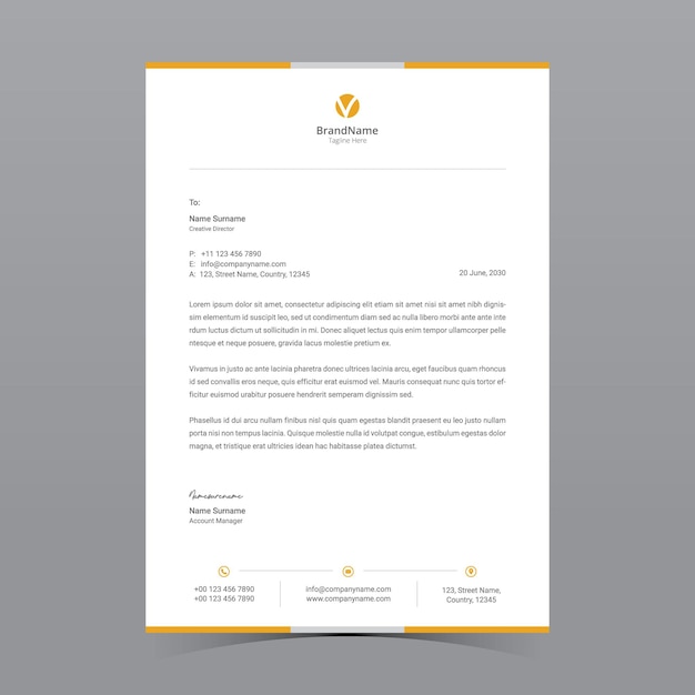 A4 letterhead template vector design