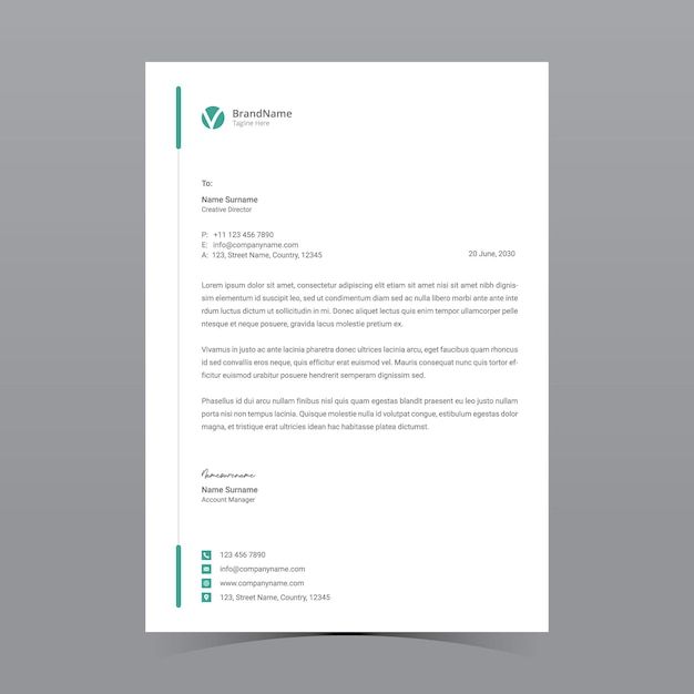 A4 Letterhead Template Vector Design