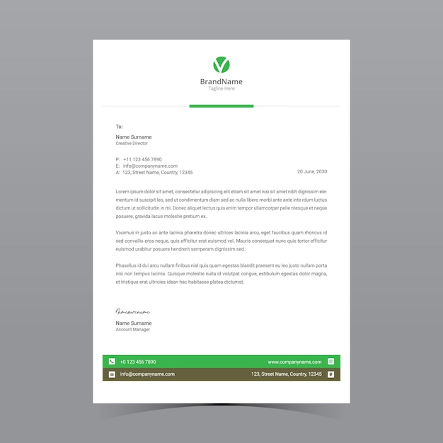 A4 Letterhead Template Vector Design